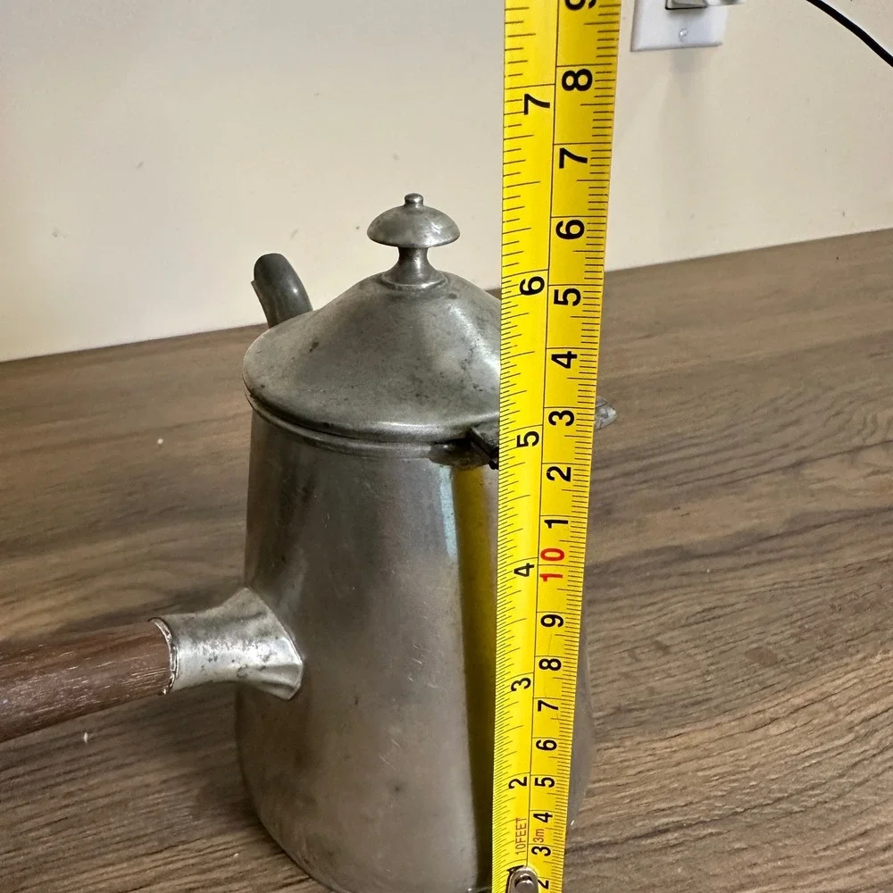 Pewter by Rice Chocolate Pot Wood Handle Bernard Rice Farmhouse Colonial 347 USA